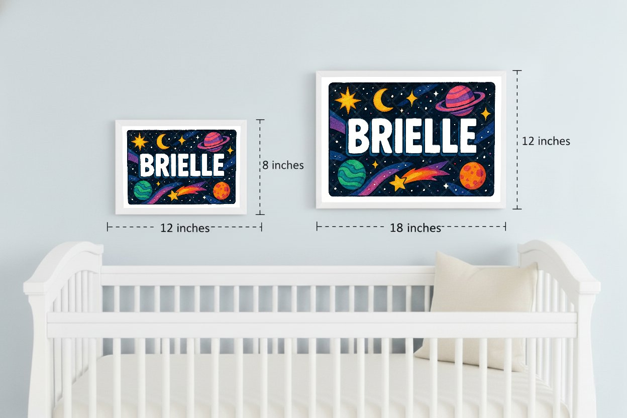 Personalized space name art for Brielle