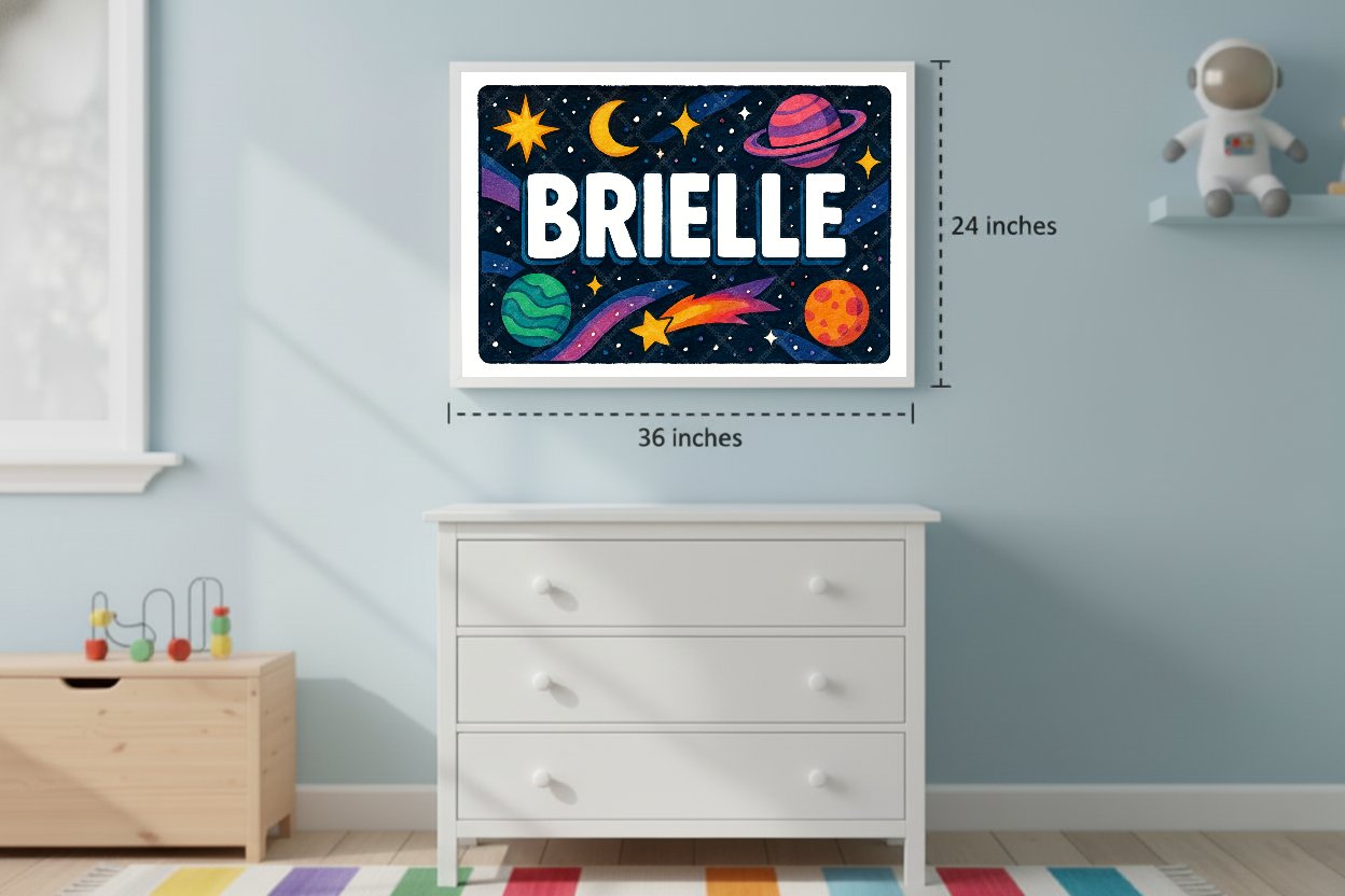Personalized space name art for Brielle
