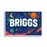 Briggs Name Art - Space Explorers personalized wall print for kids