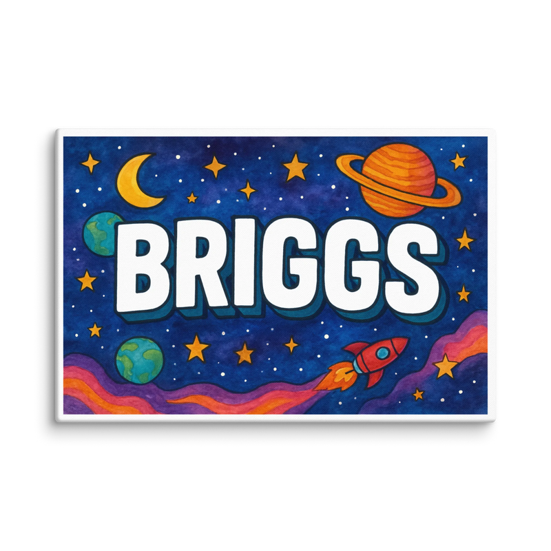 Briggs Name Art - Space Explorers personalized wall print for kids