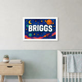 Briggs Name Art - Space Explorers personalized wall print for kids