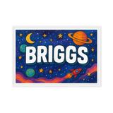 Briggs Name Art - Space Explorers personalized wall print for kids