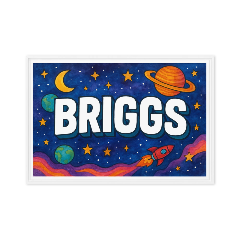 Briggs Name Art - Space Explorers personalized wall print for kids