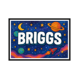 Briggs Name Art - Space Explorers personalized wall print for kids