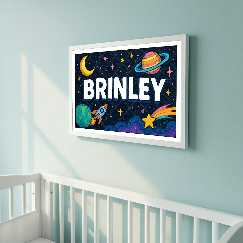 Personalized space name art for Brinley
