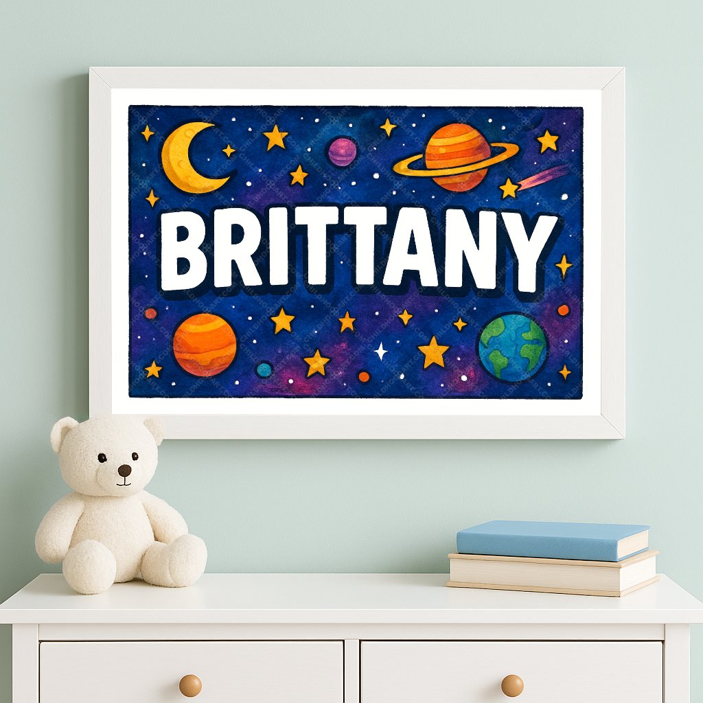 Personalized space name art for Brittany