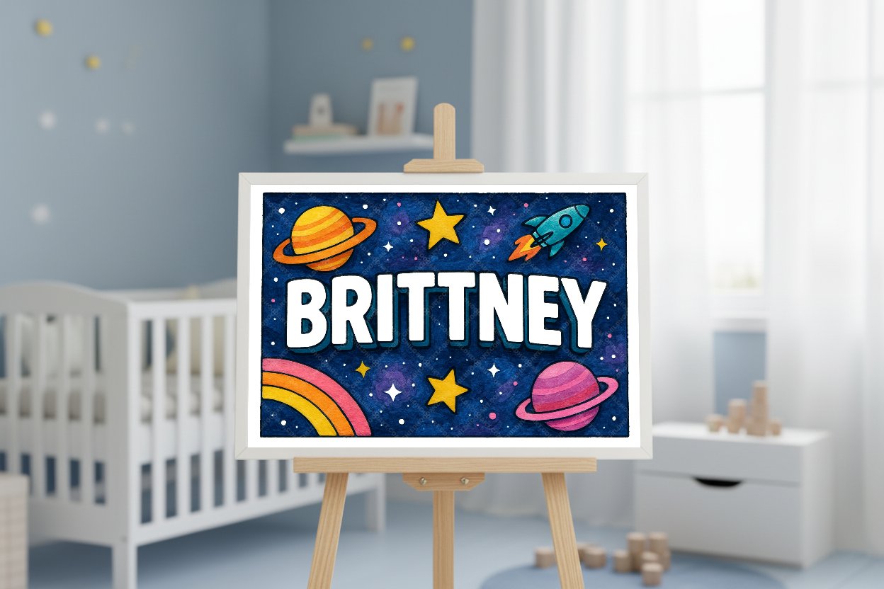 Personalized space name art for Brittney