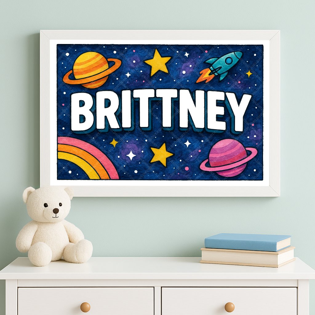 Personalized space name art for Brittney