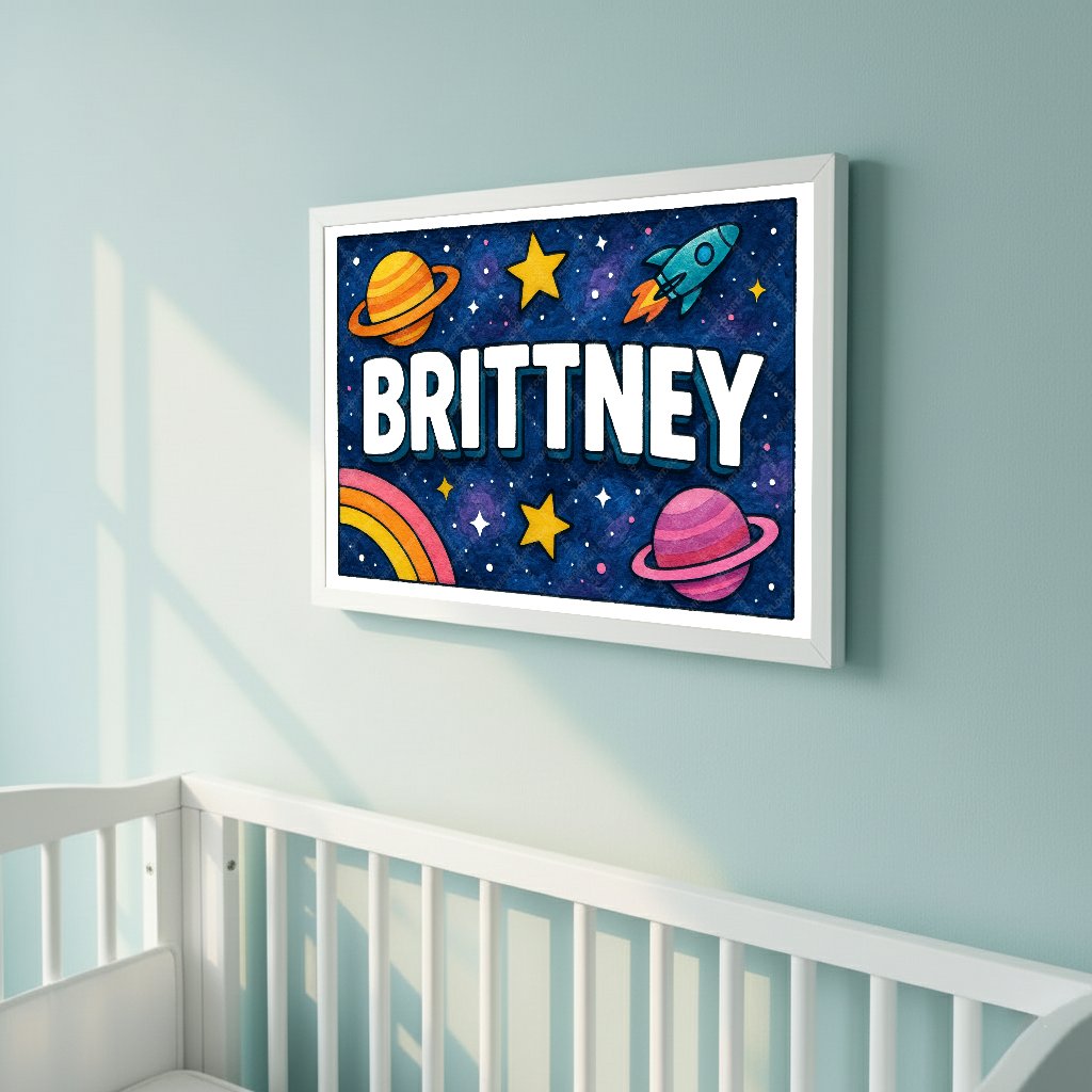 Personalized space name art for Brittney