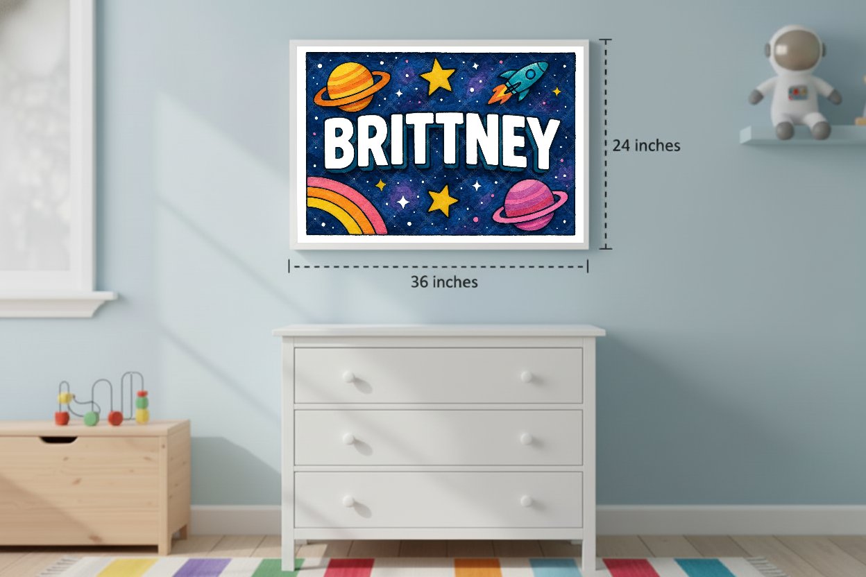 Personalized space name art for Brittney