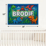 Brodie Name Art - Dinosaur Adventure personalized wall print for kids