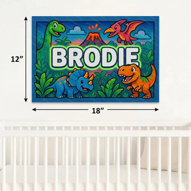 Brodie Name Art - Dinosaur Adventure personalized wall print for kids
