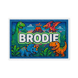 Brodie Name Art - Dinosaur Adventure personalized wall print for kids