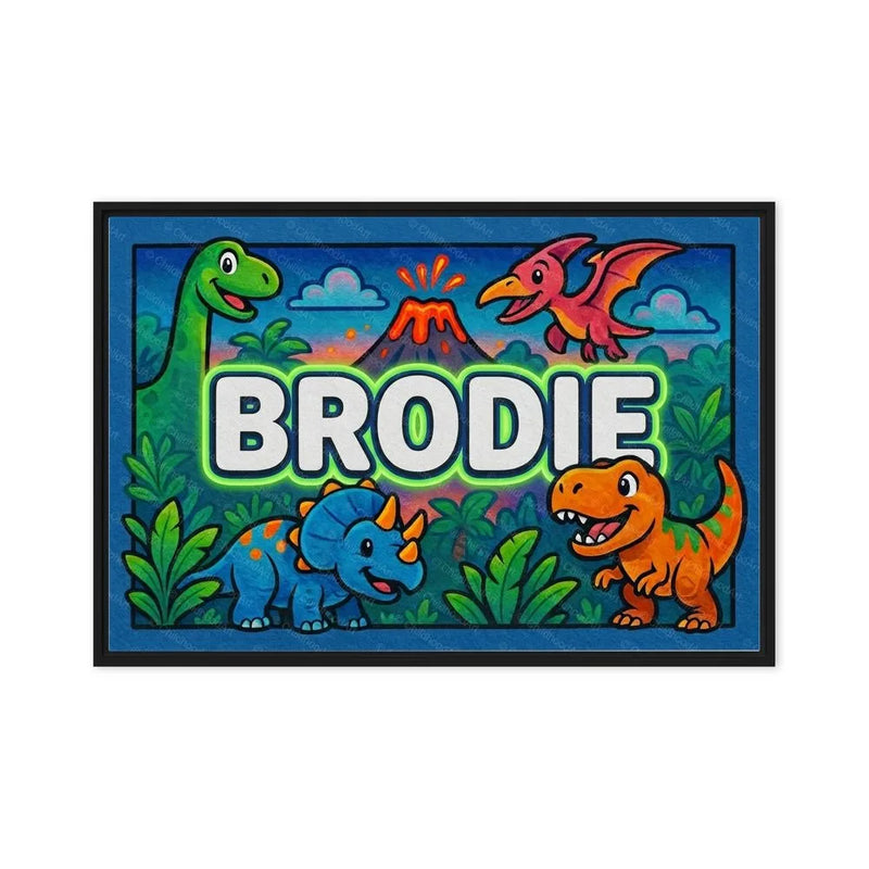 Brodie Name Art - Dinosaur Adventure personalized wall print for kids