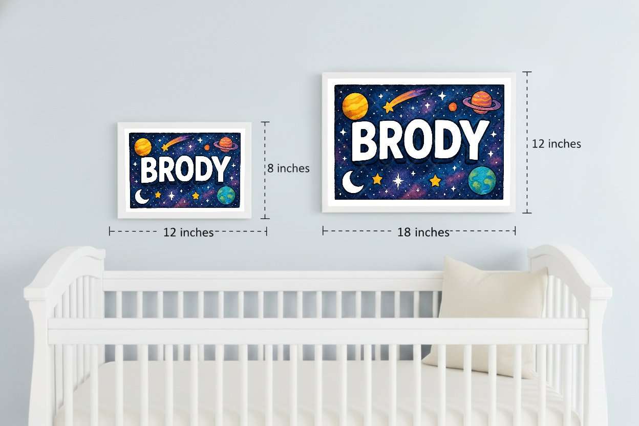 Personalized space name art for Brody
