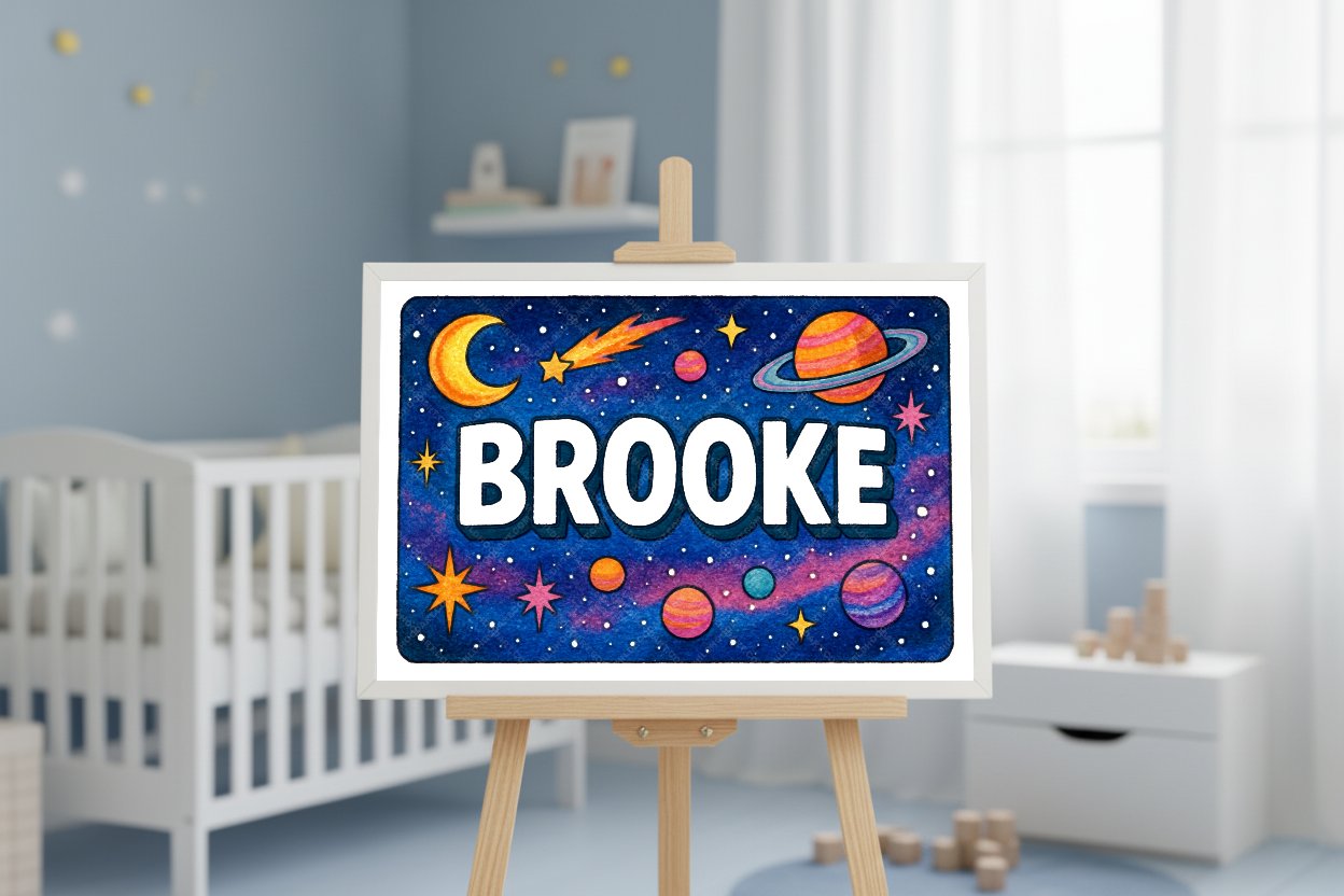 Personalized space name art for Brooke