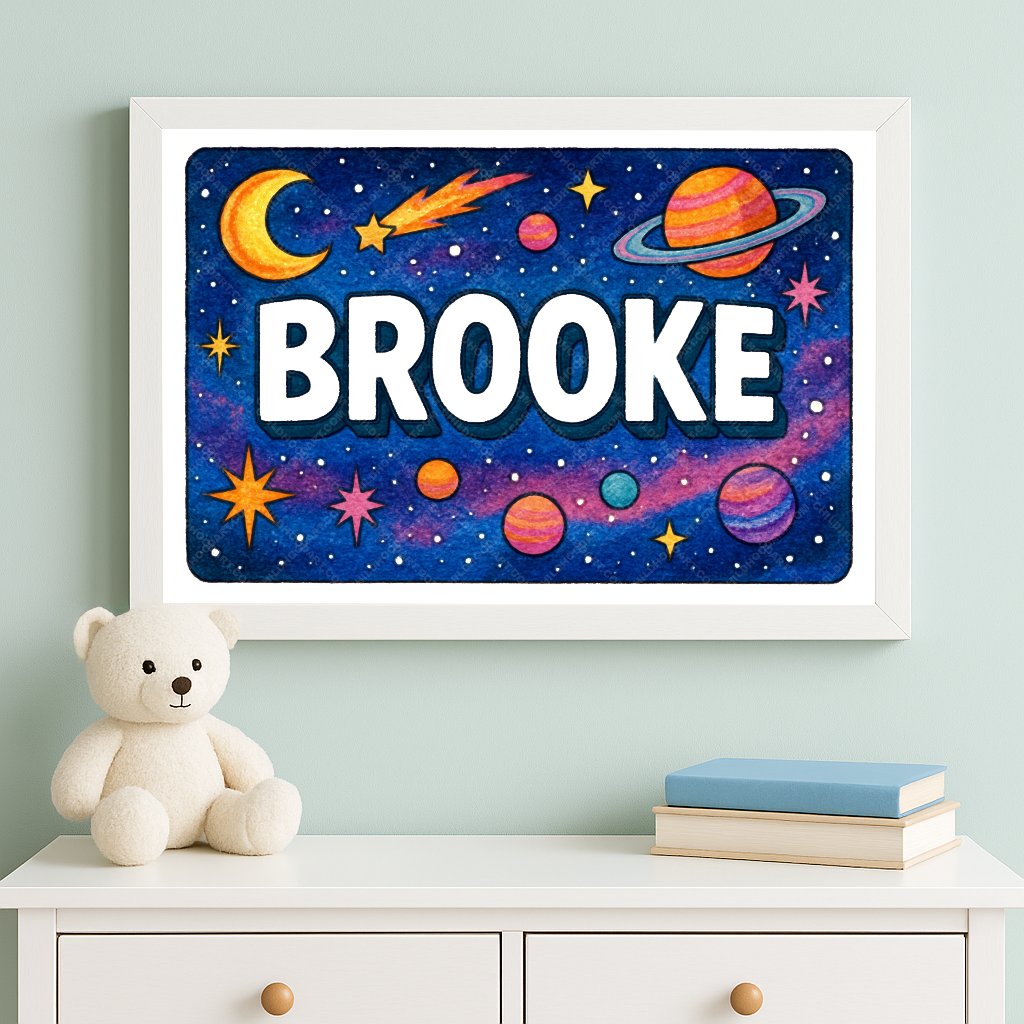 Personalized space name art for Brooke