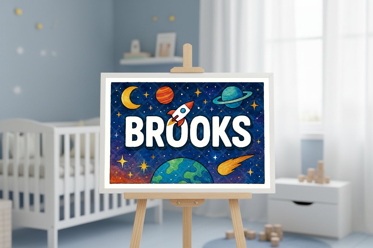 Personalized space name art for Brooks