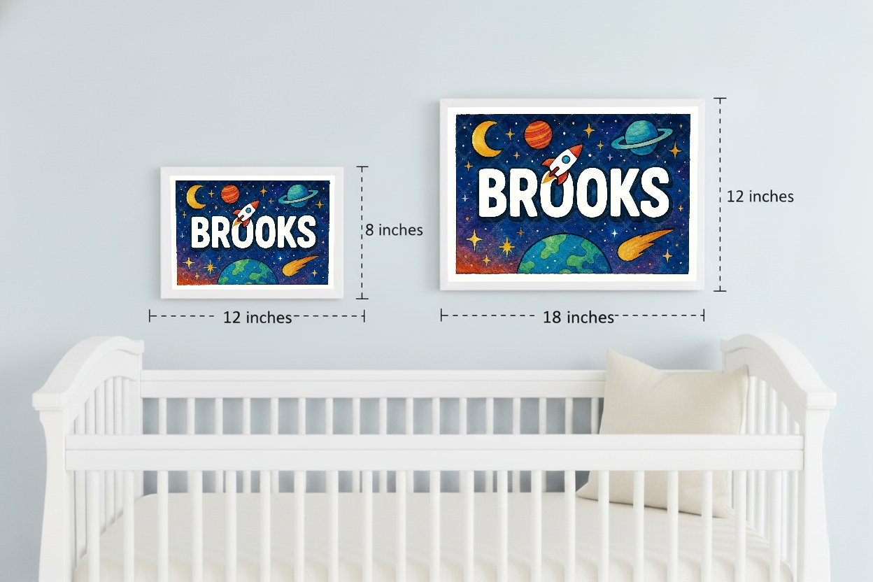 Personalized space name art for Brooks