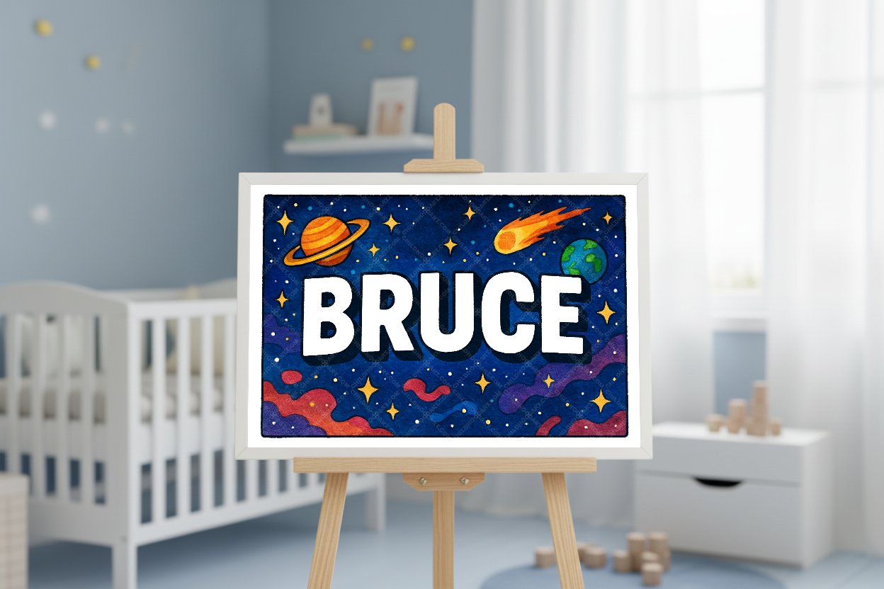 Personalized space name art for Bruce