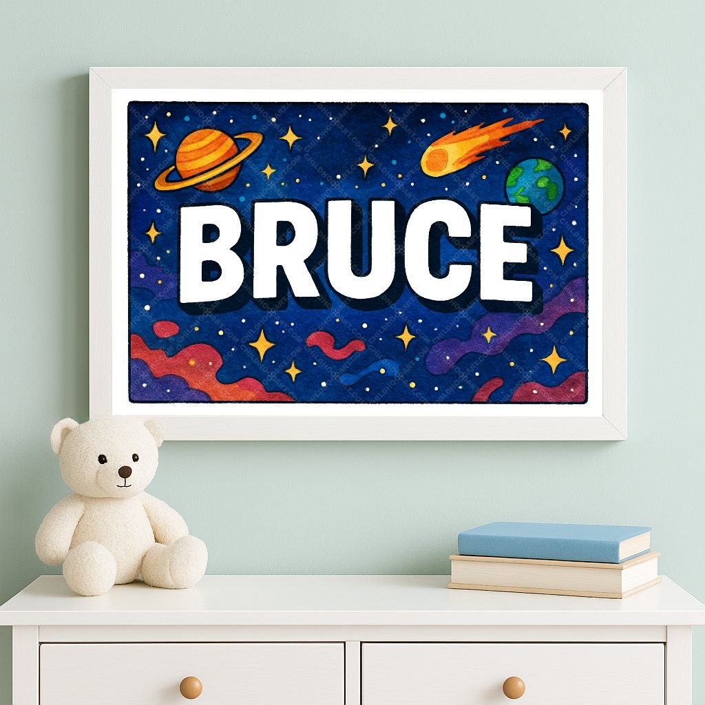 Personalized space name art for Bruce