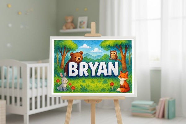 Bryan’s Personalized Forest Friends Art