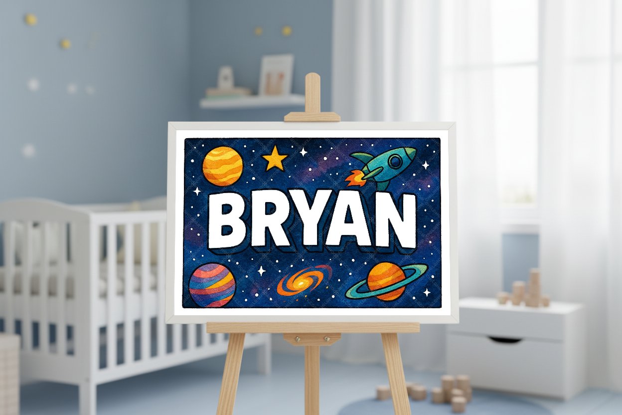 Personalized space name art for Bryan