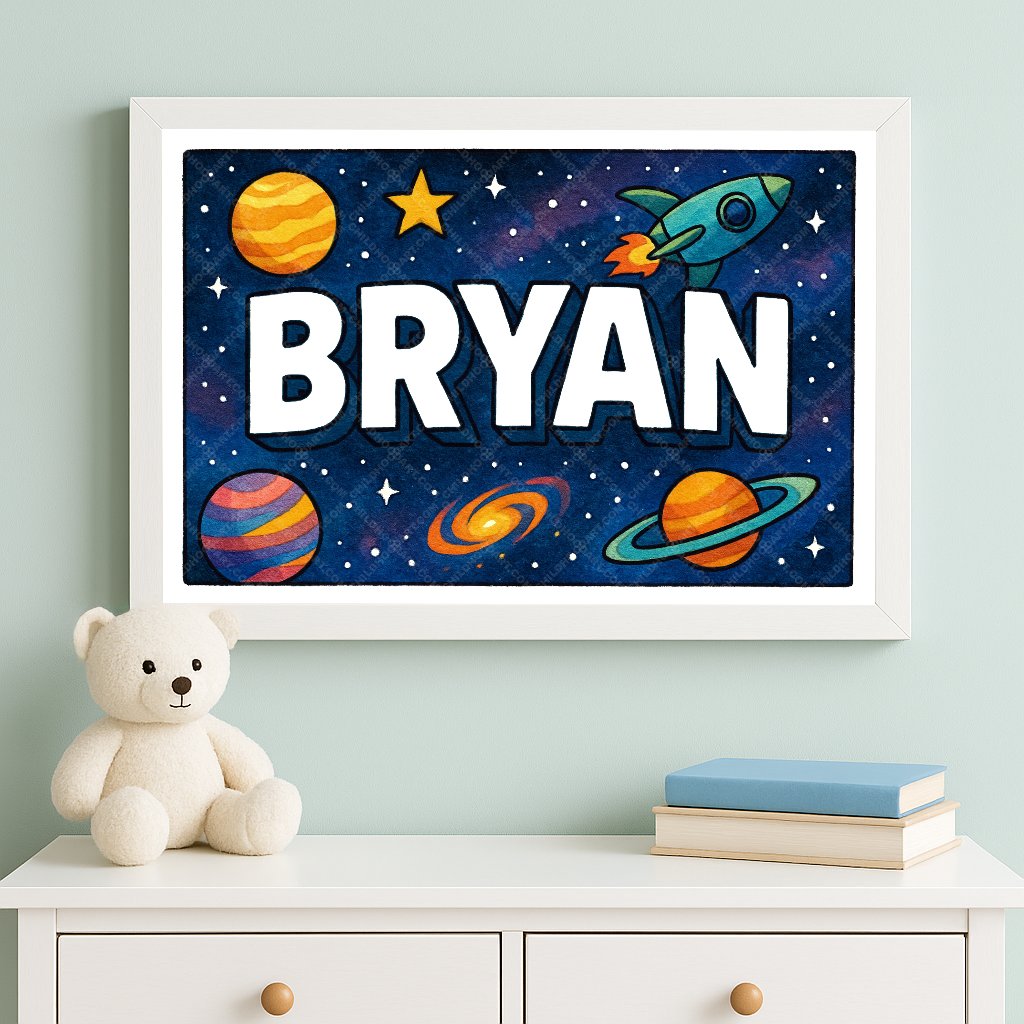 Personalized space name art for Bryan