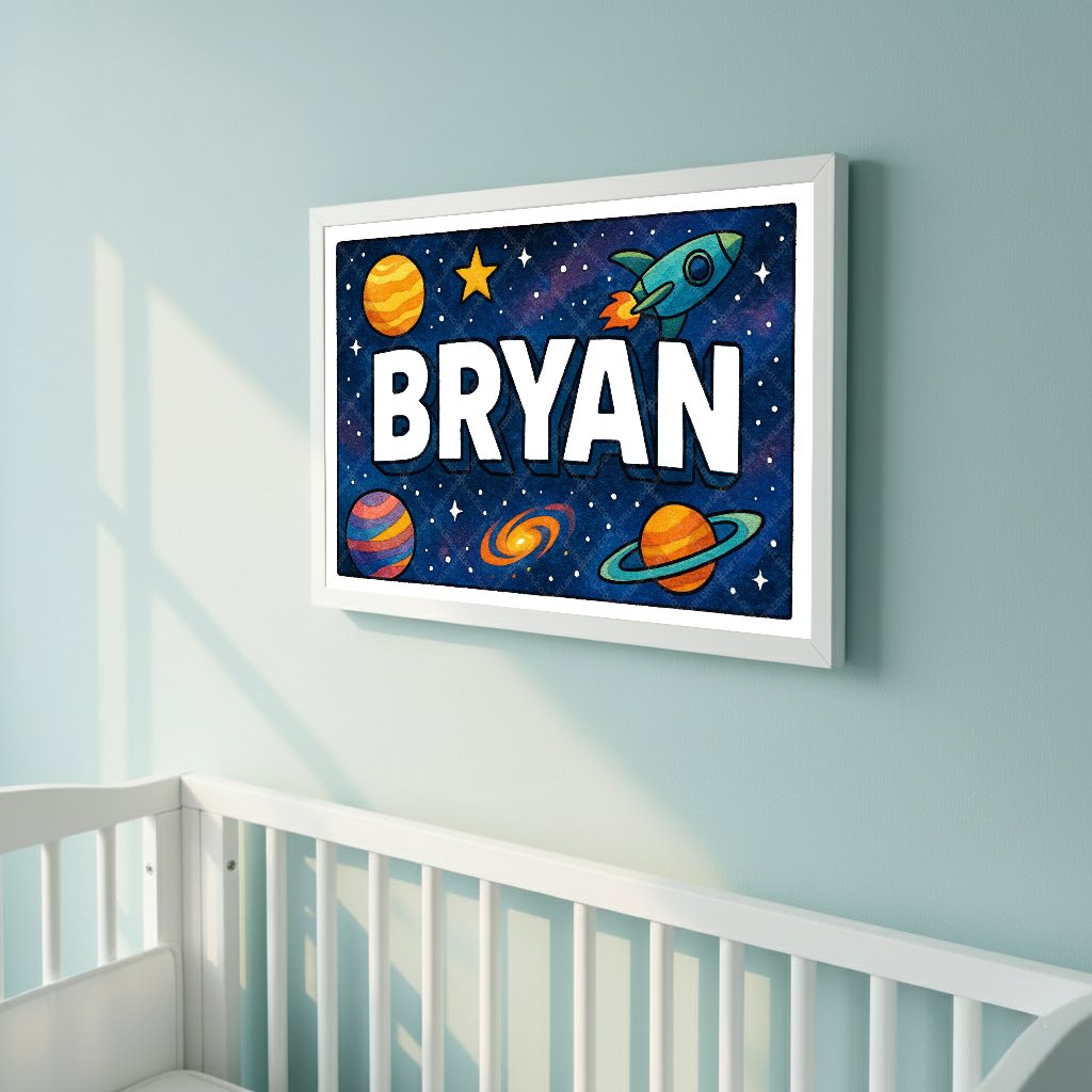 Personalized space name art for Bryan