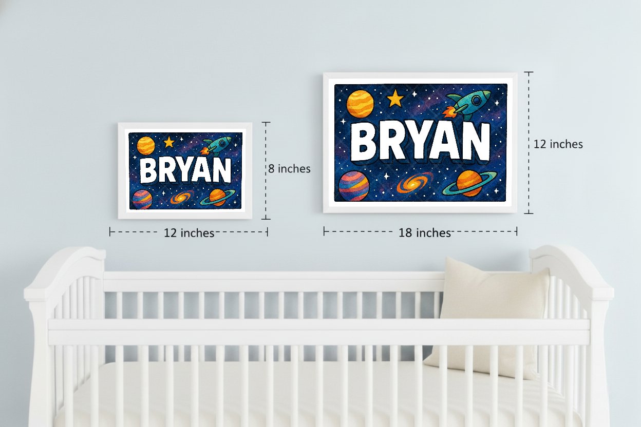 Personalized space name art for Bryan