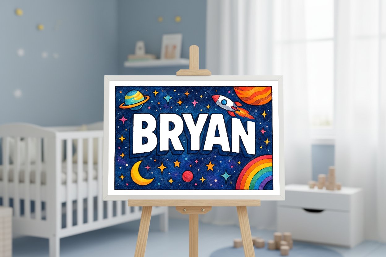 Personalized space name art for Bryan