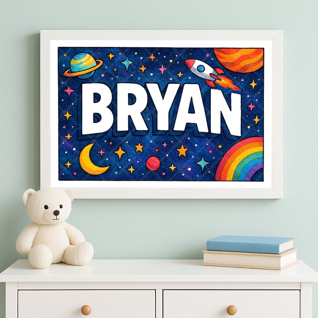 Personalized space name art for Bryan