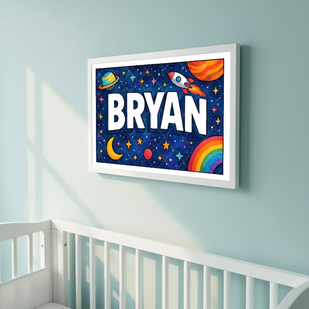 Personalized space name art for Bryan