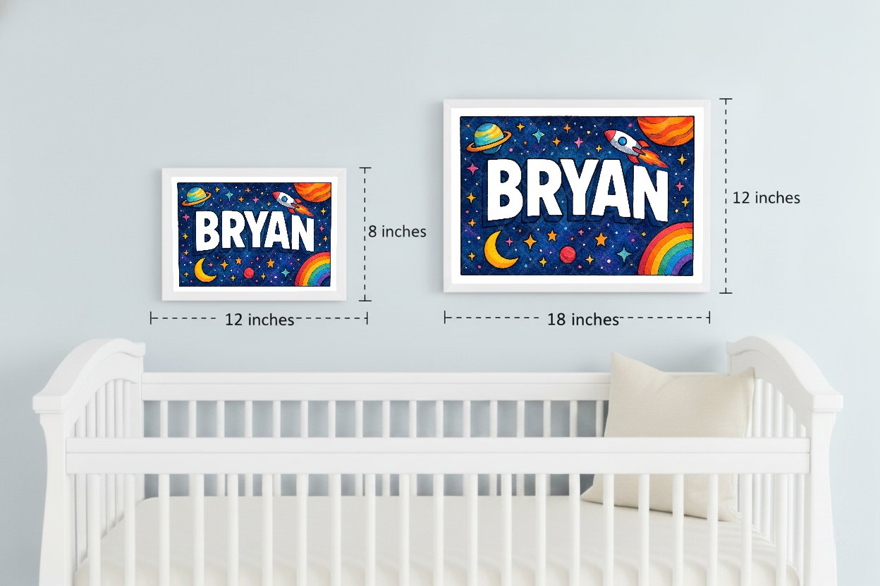 Personalized space name art for Bryan