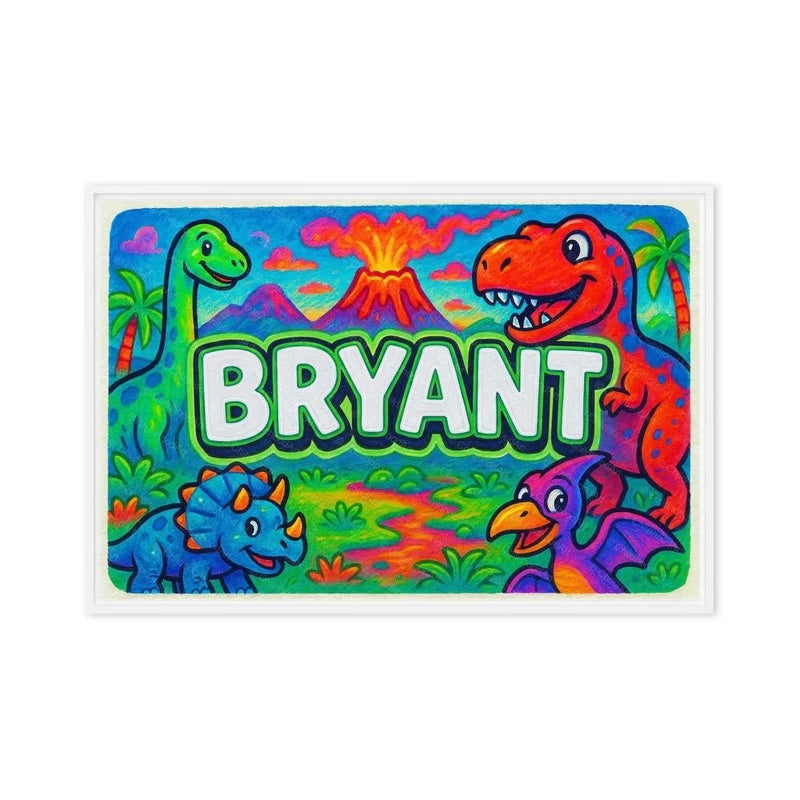 Bryant Name Art - Dinosaur Adventure personalized wall print for kids