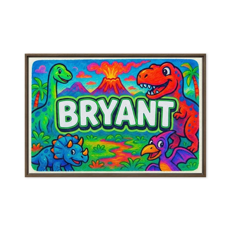 Bryant Name Art - Dinosaur Adventure personalized wall print for kids