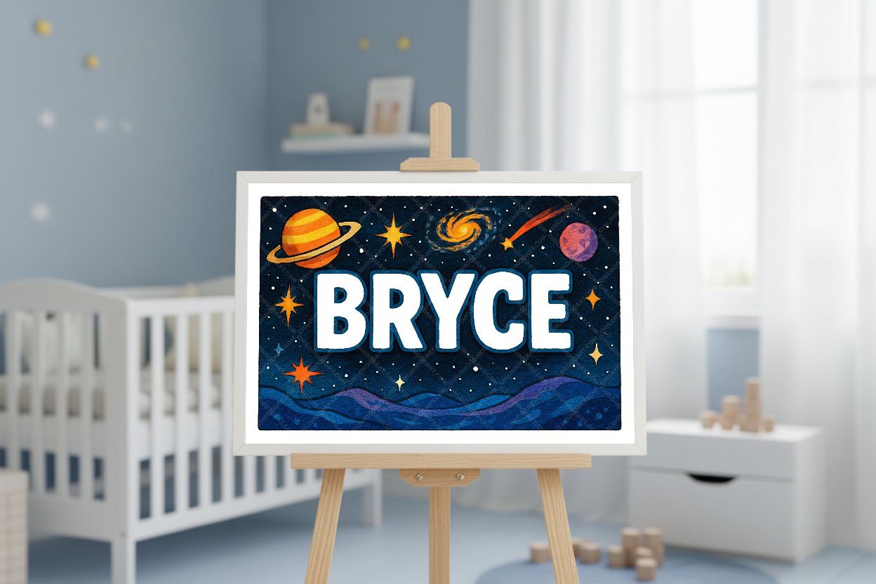 Personalized space name art for Bryce
