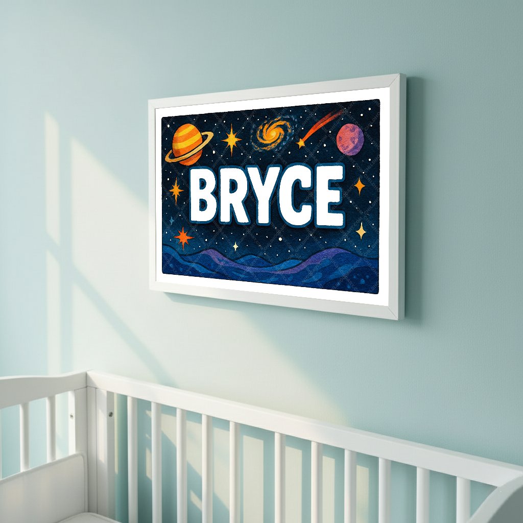 Personalized space name art for Bryce