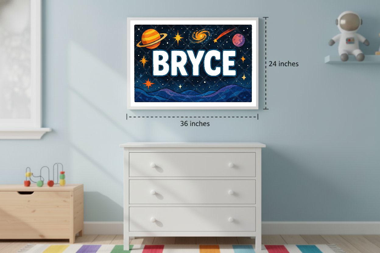 Personalized space name art for Bryce