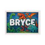 Bryce Name Art - Dinosaur Adventure personalized wall print for kids