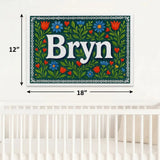 Bryn Name Art - Floral Farmhouse personalized wall print for kids