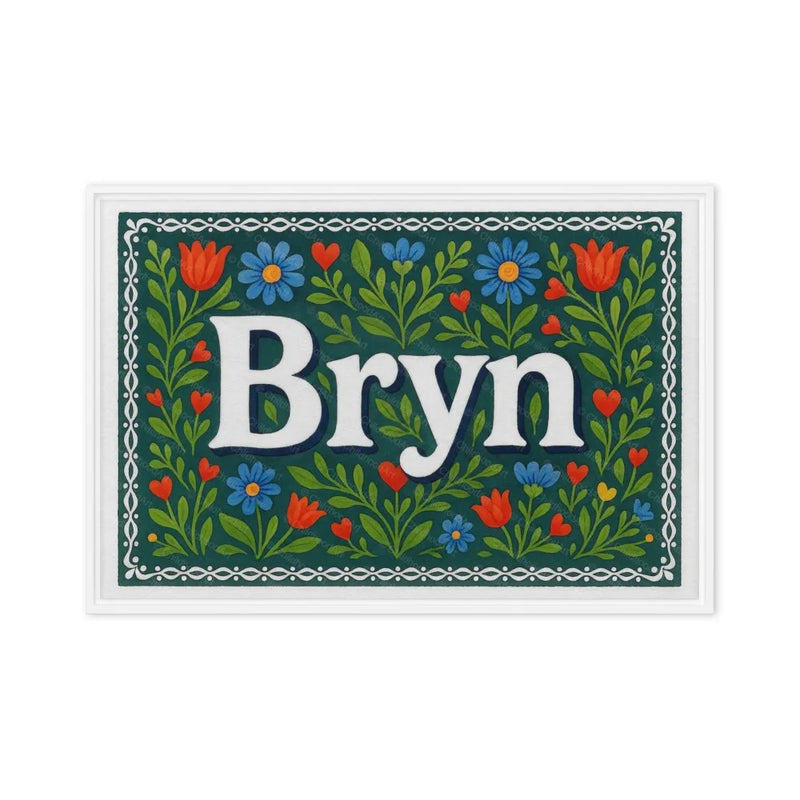 Bryn Name Art - Floral Farmhouse personalized wall print for kids