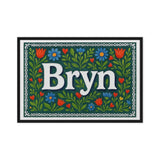 Bryn Name Art - Floral Farmhouse personalized wall print for kids