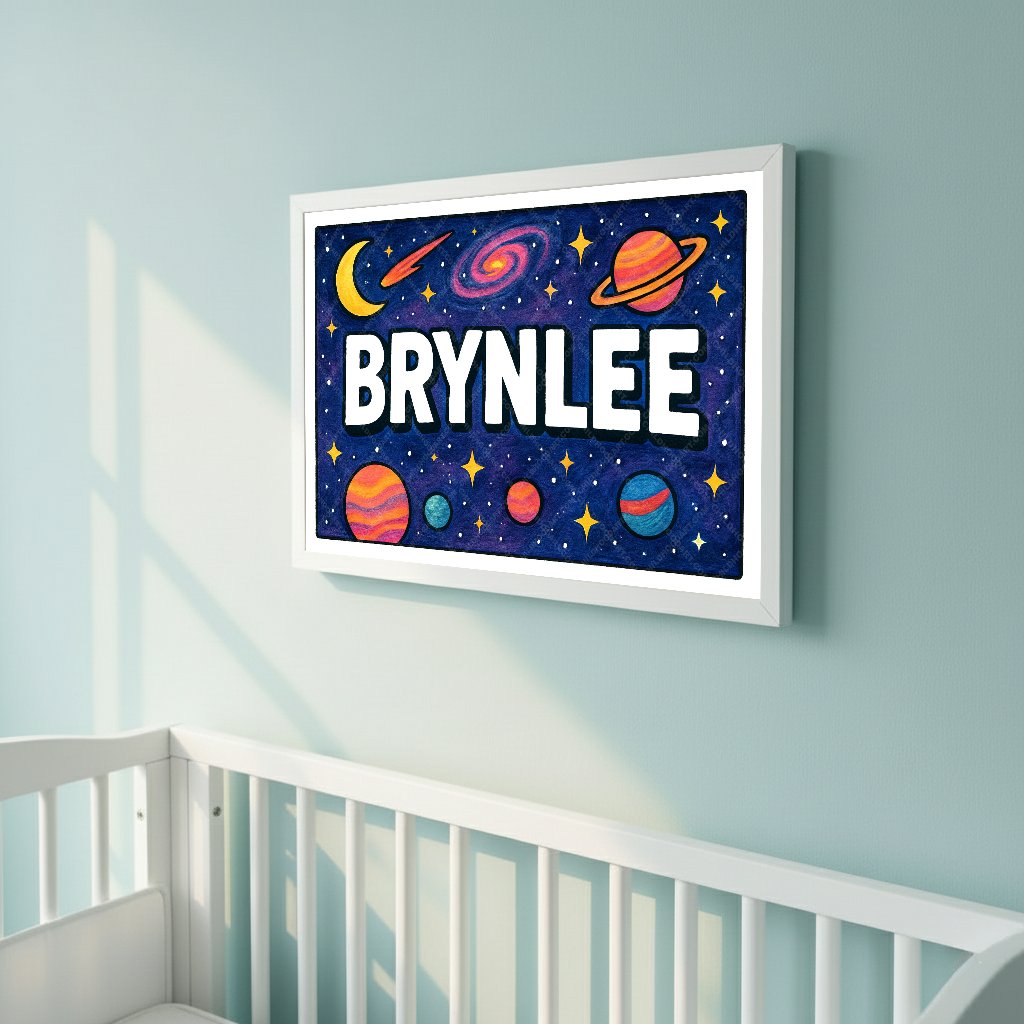 Personalized space name art for Brynlee