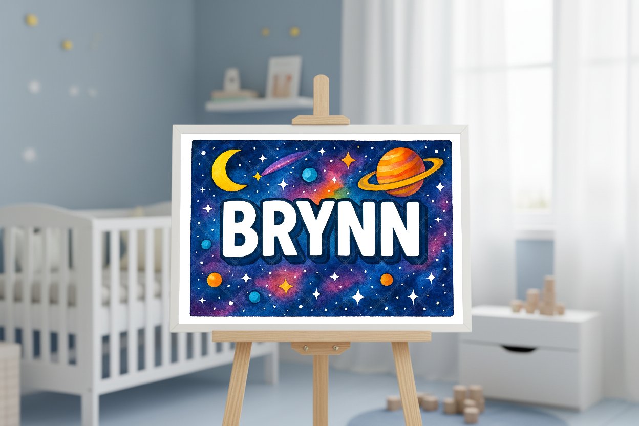 Personalized space name art for Brynn