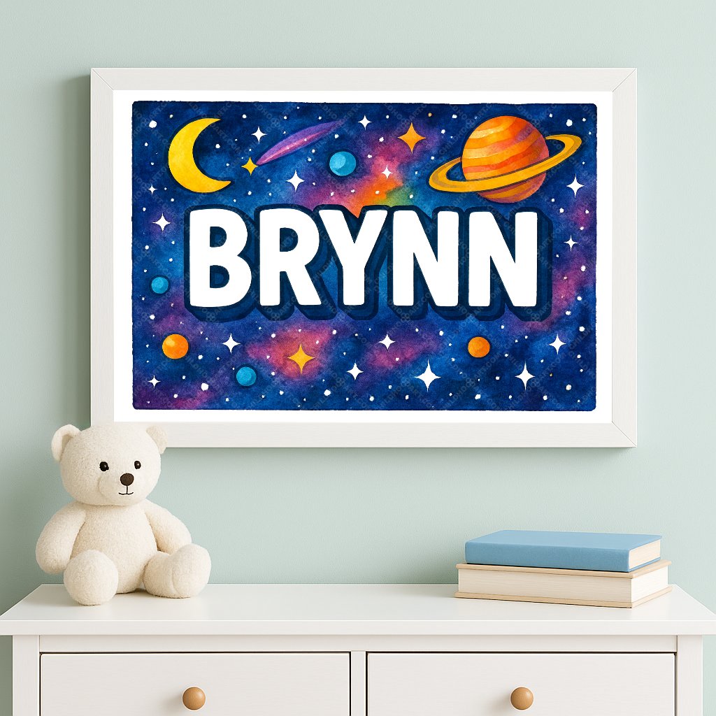 Personalized space name art for Brynn