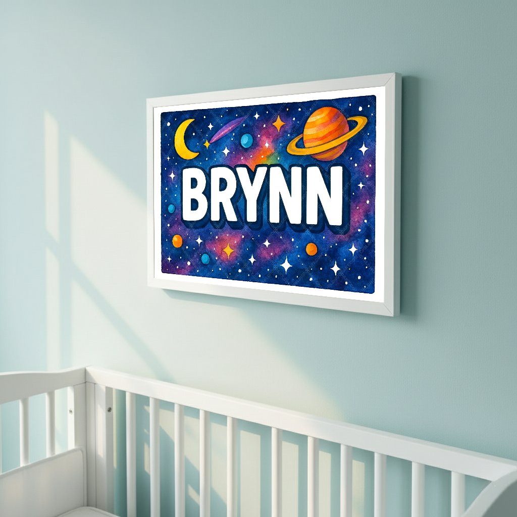 Personalized space name art for Brynn
