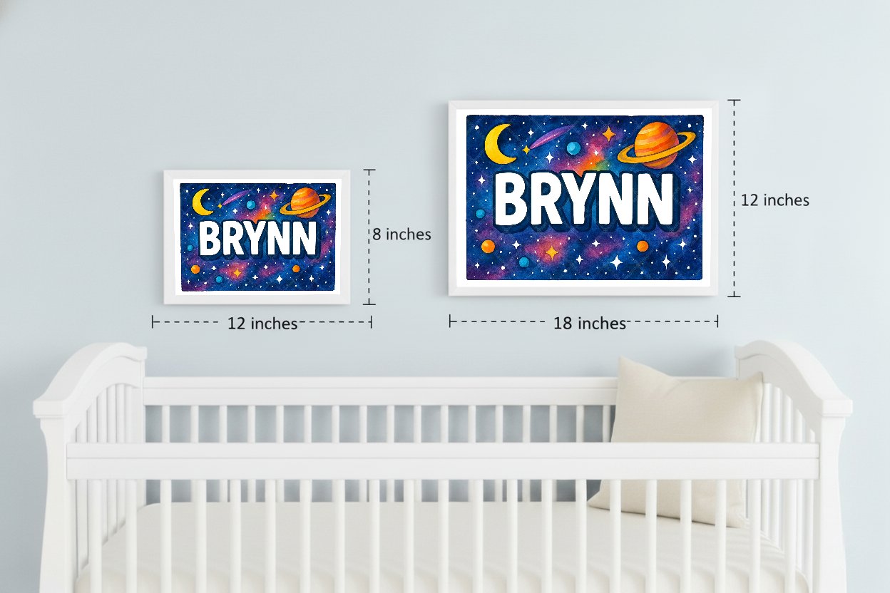 Personalized space name art for Brynn