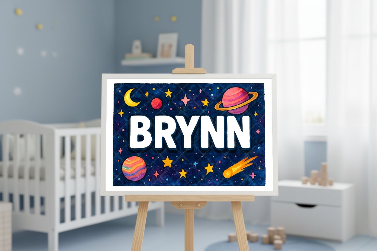 Personalized space name art for Brynn