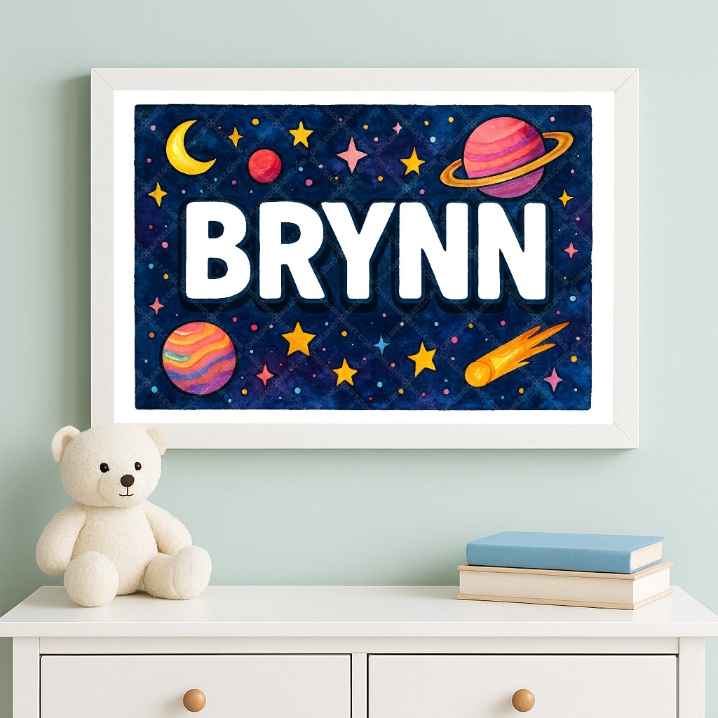 Personalized space name art for Brynn